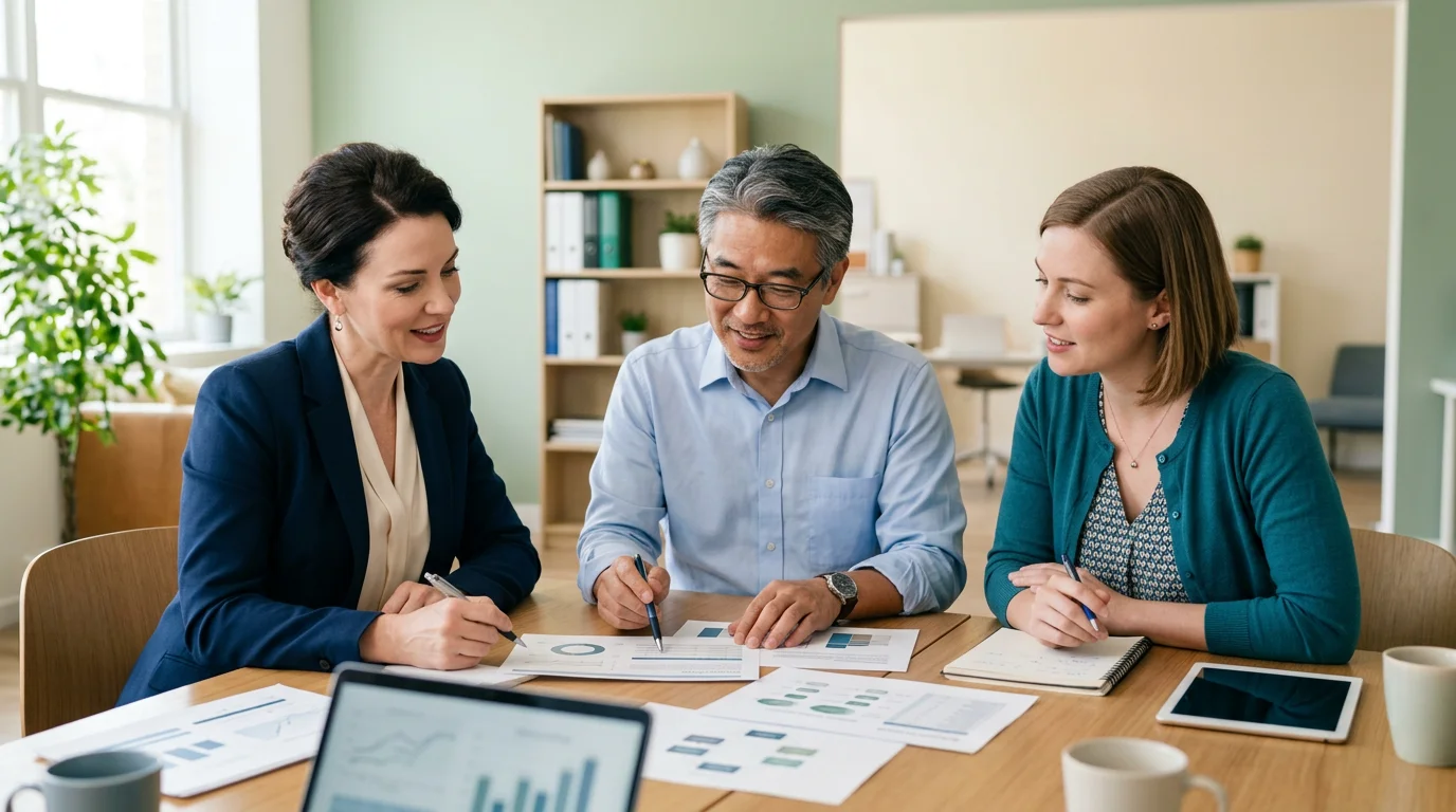 Zespół pracujący nad materiałami edukacyjnymi, szerokość 1200px